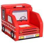 Fotoliu Masina de Pompier cu cardu de lemn si cu 2 compartimente de stocare Fire Engine Sofa